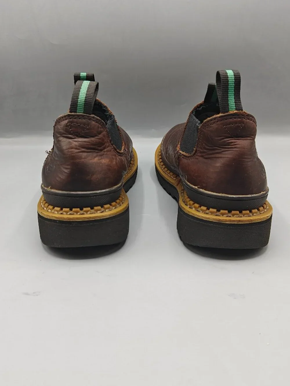 GEORGIA GIANT GR74 Romeo Brown Leather Slip On Farm Ranch Boots Size Kids US 6M